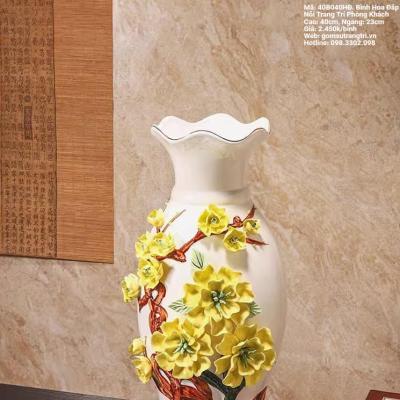 BÌNH HOA ĐẮP NỔI TRANG TRÍ PHÒNG KHÁCH